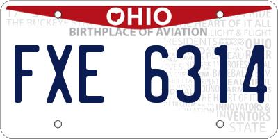 OH license plate FXE6314