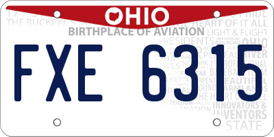 OH license plate FXE6315