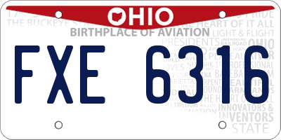 OH license plate FXE6316