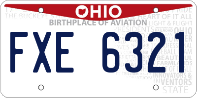 OH license plate FXE6321
