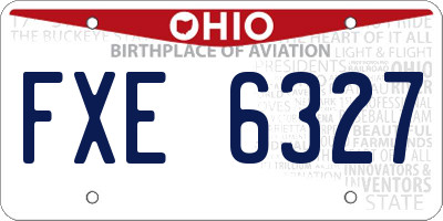 OH license plate FXE6327