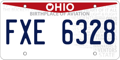 OH license plate FXE6328