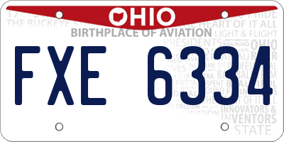 OH license plate FXE6334