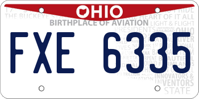 OH license plate FXE6335