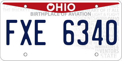 OH license plate FXE6340