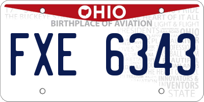 OH license plate FXE6343
