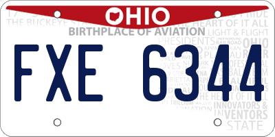 OH license plate FXE6344