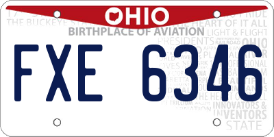 OH license plate FXE6346