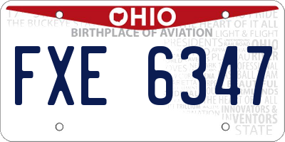 OH license plate FXE6347