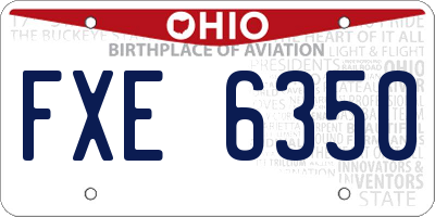OH license plate FXE6350