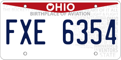 OH license plate FXE6354