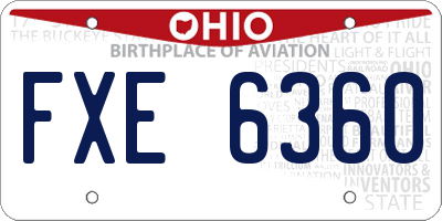 OH license plate FXE6360