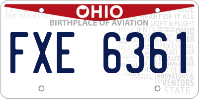 OH license plate FXE6361