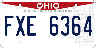 OH license plate FXE6364