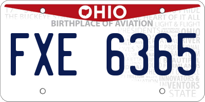 OH license plate FXE6365