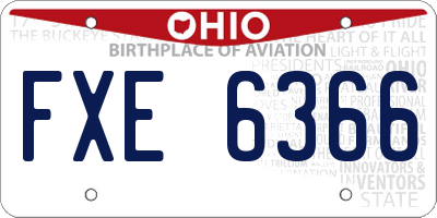 OH license plate FXE6366