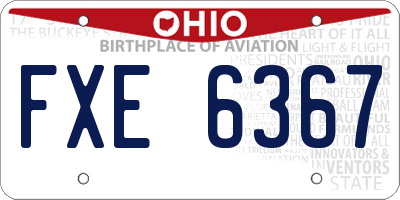 OH license plate FXE6367
