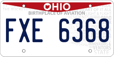 OH license plate FXE6368