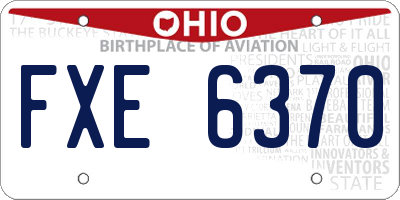 OH license plate FXE6370