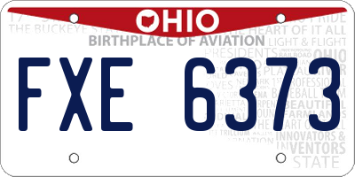 OH license plate FXE6373