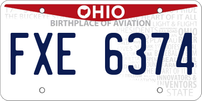 OH license plate FXE6374