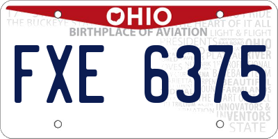 OH license plate FXE6375