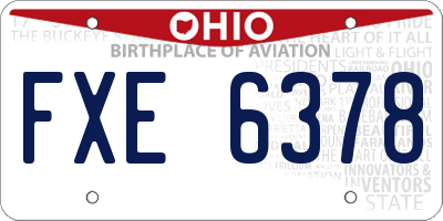 OH license plate FXE6378