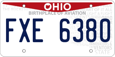 OH license plate FXE6380