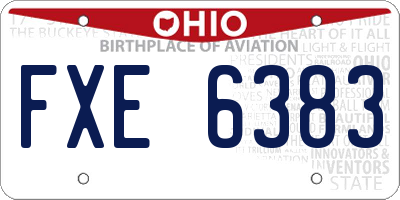OH license plate FXE6383