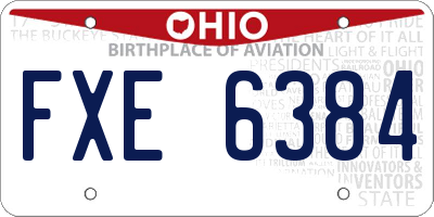 OH license plate FXE6384