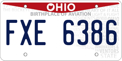 OH license plate FXE6386