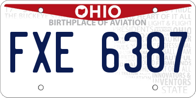 OH license plate FXE6387