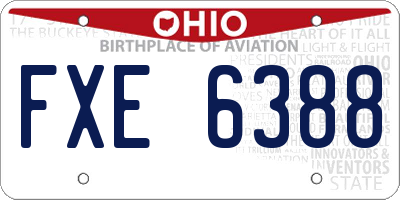 OH license plate FXE6388