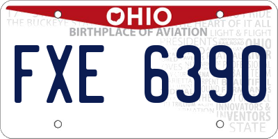 OH license plate FXE6390