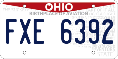 OH license plate FXE6392