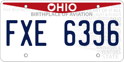 OH license plate FXE6396