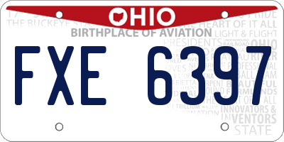 OH license plate FXE6397