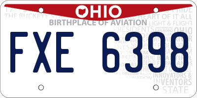 OH license plate FXE6398