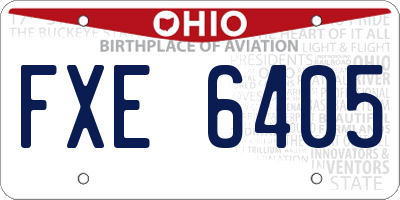 OH license plate FXE6405
