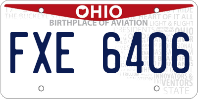 OH license plate FXE6406