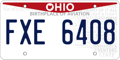 OH license plate FXE6408