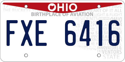 OH license plate FXE6416