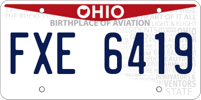 OH license plate FXE6419