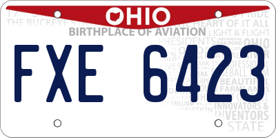 OH license plate FXE6423