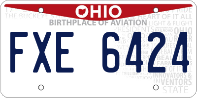 OH license plate FXE6424