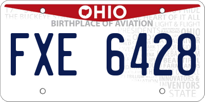 OH license plate FXE6428