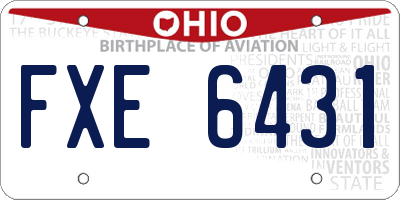 OH license plate FXE6431