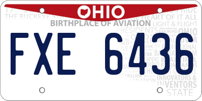 OH license plate FXE6436