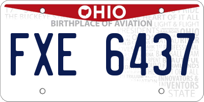 OH license plate FXE6437