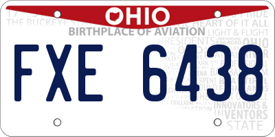 OH license plate FXE6438